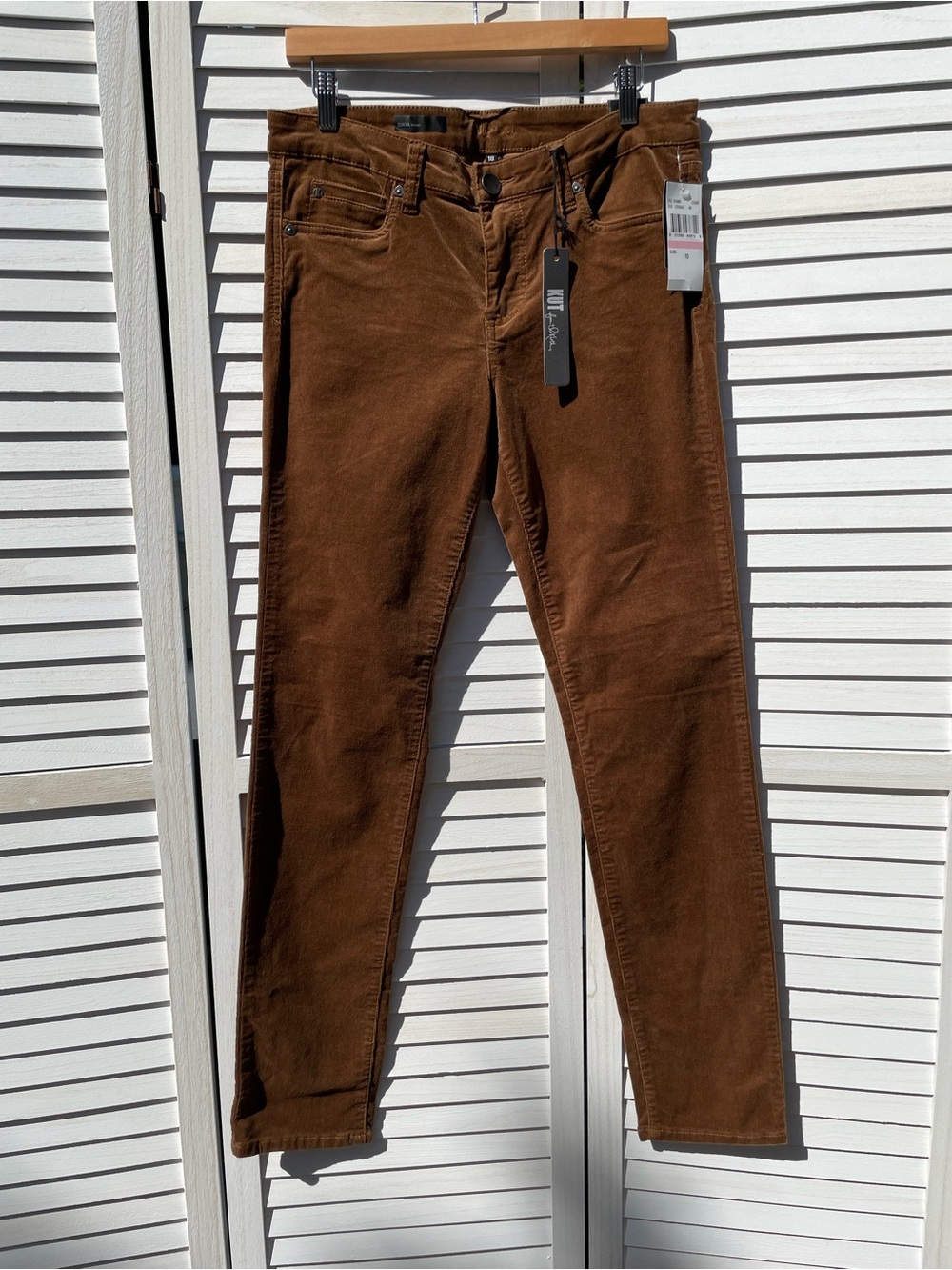 Kut From The Kloth Jeans 10 Womens Cognac Corduroy Diana Skinny Mid Rise Pocket